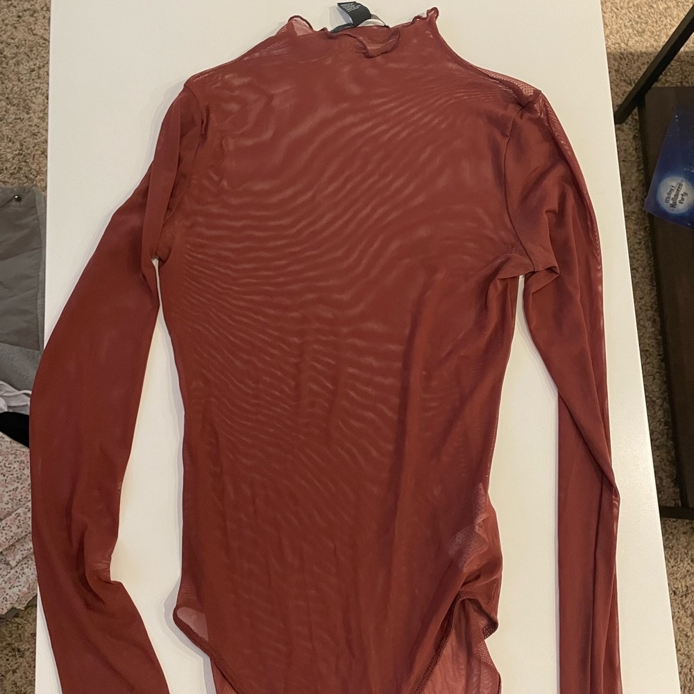 Sheer Maroon bodysuit
